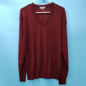 Elegant V-Neck Sweater in Deep Burgundy